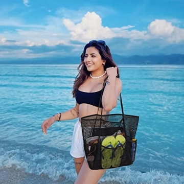 Tainehs Mesh Beach Tote - Stylish Waterproof Tote for All