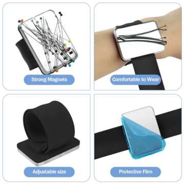Magnetic Pin Cushion Wristband & Pintail Comb Set for Creatives