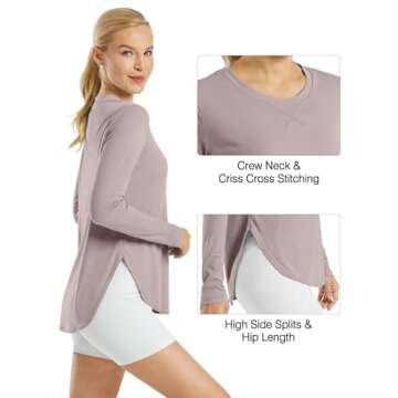 UPF 50+ G4Free Women's Long Sleeve Workout Tunic Top