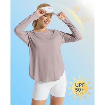 UPF 50+ G4Free Women's Long Sleeve Workout Tunic Top