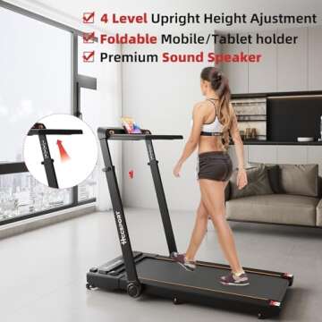 Hccsport Treadmill with Incline - 3 in 1 Portable Walking Pad for Home/Office