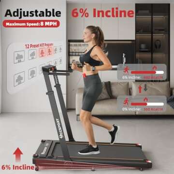 Hccsport 3-in-1 Treadmill with Incline & Desk Workstation