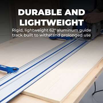 Kreg ACS430 Adaptive Cutting System 62-inch Guide Track - Circular Track Saw with Aluminum Guide - Cut Wood & Plywood - Works with Plunge Saw - Splinter-Free Cuts