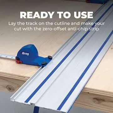 Kreg ACS430 Adaptive Cutting System 62-inch Guide Track - Circular Track Saw with Aluminum Guide - Cut Wood & Plywood - Works with Plunge Saw - Splinter-Free Cuts