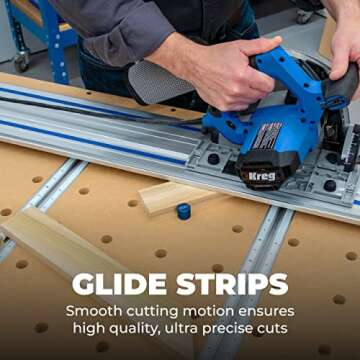 Kreg ACS430 Adaptive Cutting System 62-inch Guide Track - Circular Track Saw with Aluminum Guide - Cut Wood & Plywood - Works with Plunge Saw - Splinter-Free Cuts