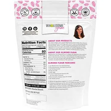 Wholesome Yum Premium Fine Blanched Almond Flour For Baking & More (16 oz / 1 lb) - Low Carb, Gluten...