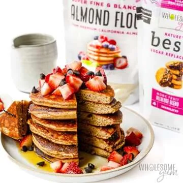 Wholesome Yum Premium Fine Blanched Almond Flour For Baking & More (16 oz / 1 lb) - Low Carb, Gluten Free, Non GMO, Keto Friendly Flour Substitute With Ground Almonds