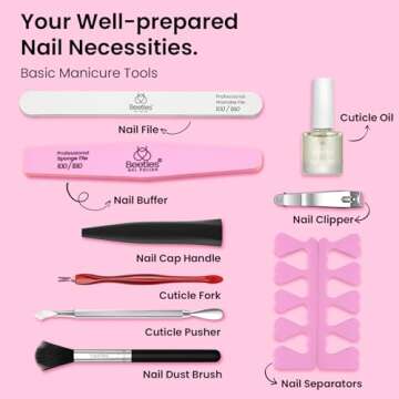 Beetles Gel Nail Polish Kit with 48W light 18 Pcs Gel Starter Kit,6 colors Nude Pink French White Glitter Gel Polish Soak Off Base Top Coat Gel Art Manicure Kit