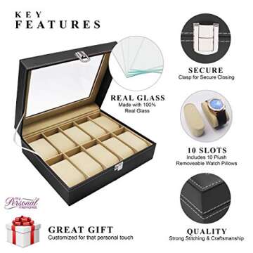 My Personal Memories, Custom Personalized Watch Storage Box Case - Name Initial - Groomsmen Fathers ...