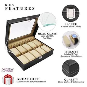 My Personal Memories, Custom Personalized Watch Storage Box Case - Name Initial - Groomsmen Fathers ...