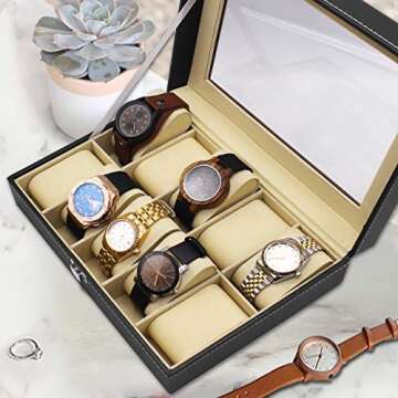 My Personal Memories, Custom Personalized Watch Storage Box Case - Name Initial - Groomsmen Fathers Day Gift - Engraved (Black)