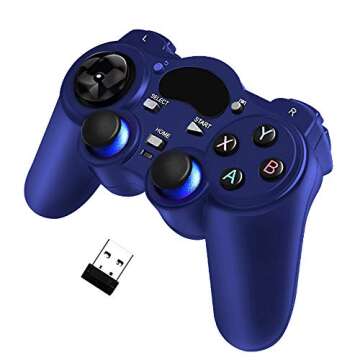 USB Wireless Gaming Controller Gamepad for PC/Laptop Computer(Windows XP/7/8/10) & PS3 & Android & S...