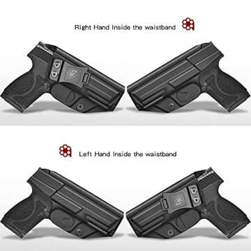 Amberide IWB KYDEX Holster Fit: Smith & Wesson M&P M2.0 9mm/.40 4" & 4.25" Barrel Pistol, Inside Waistband Concealed Carry, Adjustable Cant & 'Posi-Click' Retention, USA Made by Amberide