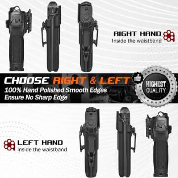 Amberide IWB KYDEX Holster Fit: Smith & Wesson M&P M2.0 9mm/.40 4" & 4.25" Barrel Pistol, Inside Waistband Concealed Carry, Adjustable Cant & 'Posi-Click' Retention, USA Made by Amberide