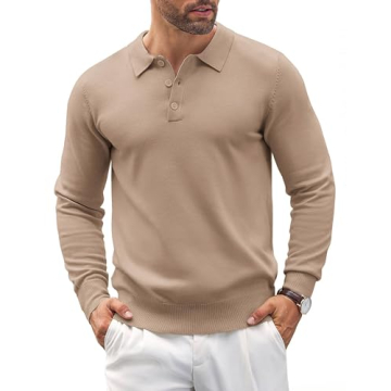 COOFANDY Men's Knit Polo Shirt Stylish Versatility