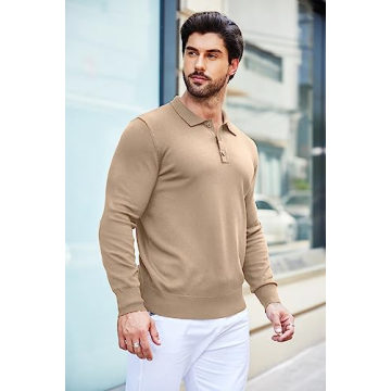 COOFANDY Men's Knit Polo Shirt Stylish Versatility