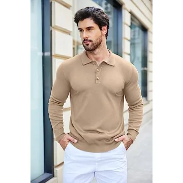 COOFANDY Men's Knit Polo Shirt Stylish Versatility