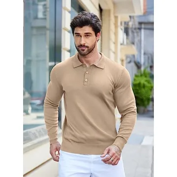 COOFANDY Men's Knit Polo Shirt Stylish Versatility