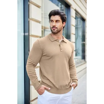 COOFANDY Men's Knit Polo Shirt Stylish Versatility
