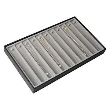 JackCubeDesign 11 Compartments Stackable Synthetic Leather Jewelry Tray Earring Necklace Bracelet Ri...