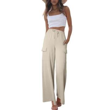 EVALESS Summer High Waisted Flow Pants for Women