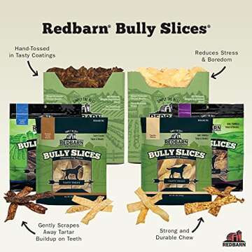 Redbarn Pet Products Bully Slices for Dogs Original Bully Natural Dental Treats 12 Bags