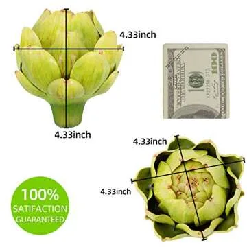 Large Green Artificial Artichoke Vegetables Fake Artichoke for Home Decor -Green（6pcs）