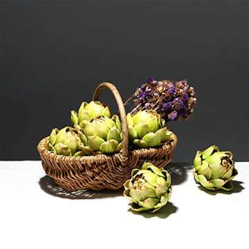 Large Green Artificial Artichoke Vegetables Fake Artichoke for Home Decor -Green（6pcs）