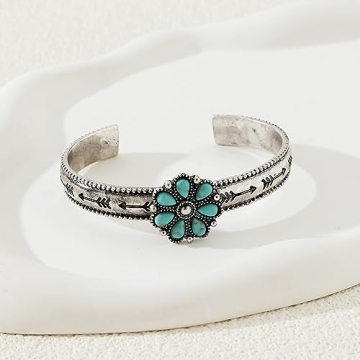 Stunning BUBGDYFO Turquoise Cuff Bracelet for Women