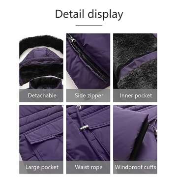 MOERDENG Women's Long Winter Puffer Coat Waterproof Warm Maxi Down Jacket Faux Fur Removable Hood Parka