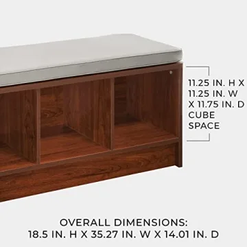 ClosetMaid 3-Cube Storage Bench with Cushioned Seating
