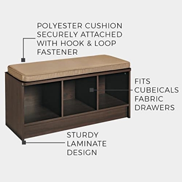 ClosetMaid 3-Cube Storage Bench with Cushioned Seating
