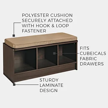ClosetMaid 3-Cube Storage Bench with Cushioned Seating