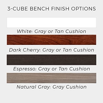 ClosetMaid 3-Cube Storage Bench with Cushioned Seating