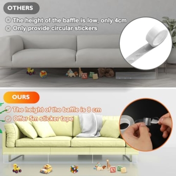 NEOACT Under Couch Blocker 12 Pack for Clean Living Spaces