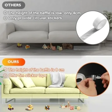 NEOACT Under Couch Blocker 12 Pack for Clean Living Spaces