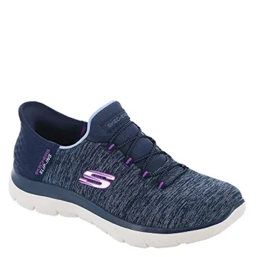 Skechers Women's Hands Free Slip-Ins Sneaker Navy Purple