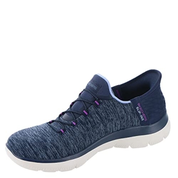 Skechers Women's Hands Free Slip-Ins Sneaker Navy Purple