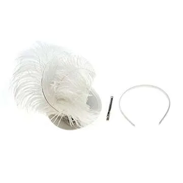 LATIMOON Mini Top Hat Fascinator Headband Feather Top Hat for Derby Tea Party，Tiny Gatsby Fascinators Hats for Women