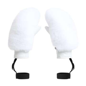 Luxury GSOU SNOW Women Ski Gloves Soft Faux Fur Palm for Winter Sports Warmth