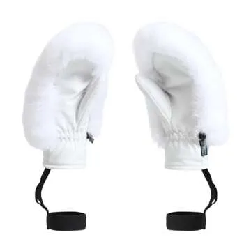 GSOU SNOW Women Ski Gloves Faux Fur for Winter Sports