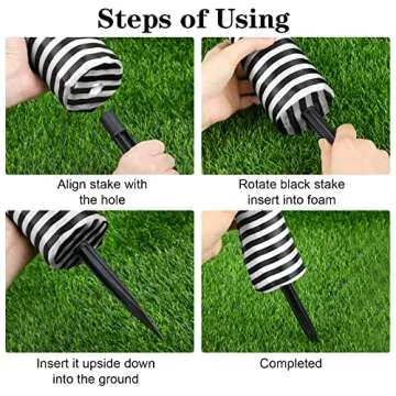 RUODON Halloween Witch Legs 13 Inches Upside Down Wicked Witch Legs Prop with Broomstick and Maple Leaves for Patio, Yard Witch Legs Decorations, Black and White