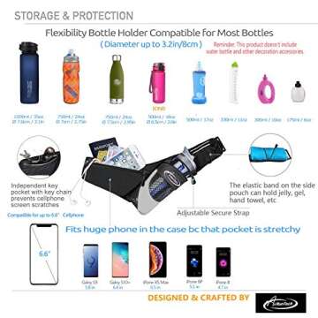 AiRunTech Running Hydration Belt with Water Bottle Holder,Hiking Fanny Pack for Phone and Wallet,Running Bag Runners Essentials Accessories Marathon Triathlon Walking Jogging Gear Gift