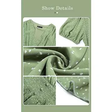 PRETTYGARDEN Casual Summer Dresses for Women 2025 Knee Length Floral Short Sleeve Midi Dress Easter Dress for Women (Light Green, X_Large)