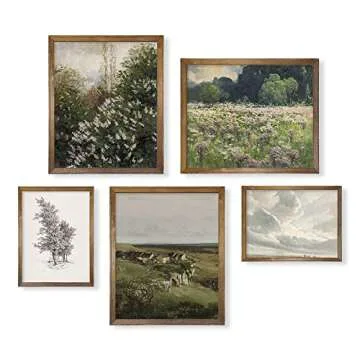 Vintage Farmhouse Plant Wall Decor Set - Boho Style