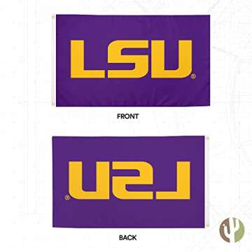 Desert Cactus LSU LSU Flag - 3 x 5 Feet Tigers Banner, Indoor/Outdoor Durable Fabric, 100% Polyester...