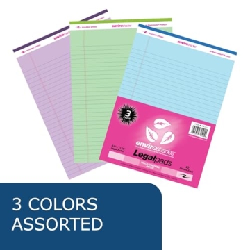 Enviroshades Recycled Colored Legal Pads Pack of 3