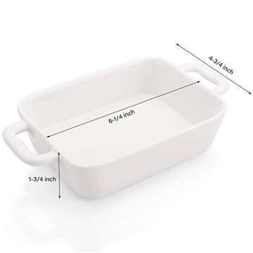 Foraineam 6 Pieces Bakeware Set, White Porcelain Souffle Dishes Creme Brulee Ramekins, 6-1/4 x 4-3/4...