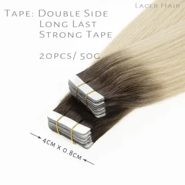 Lacer Tape in Hair Extensions - Balayage Platinum Blend