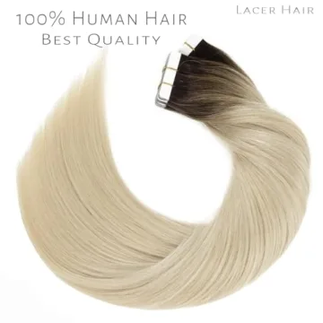 Lacer Tape in Hair Extensions - Balayage Platinum Blend